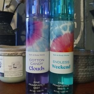 Bath and Body Works Fine Fragrance Mist Cotton Candy Clouds and Endless Weekend